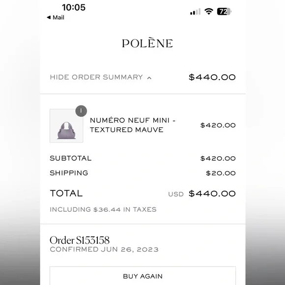 Brand new in box Polene Numero Neuf Mini Mauve - Picture 8 of 17